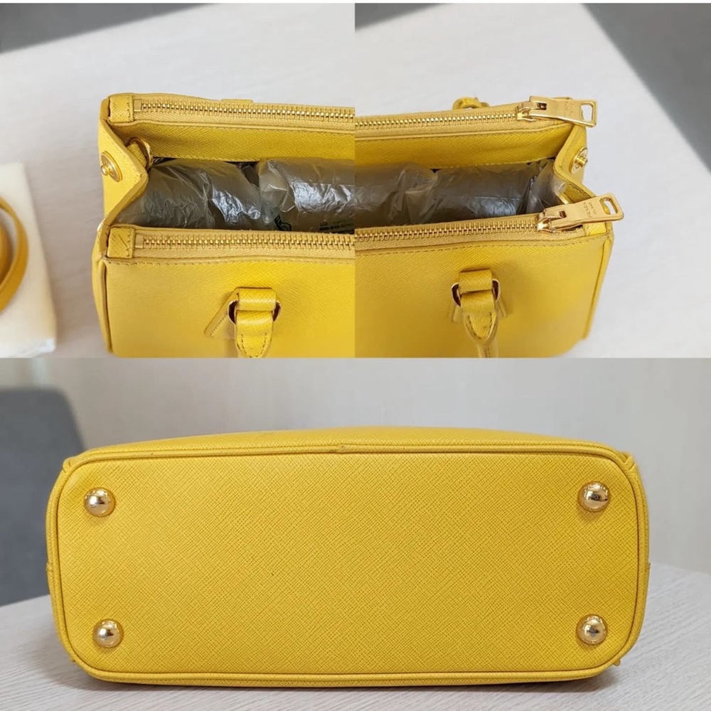 Prada Galleria Saffiano leather small-bag in Yellow - Picture 9 of 16